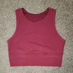 Lululemon Athletica Pink Fitted Crop Tank Top